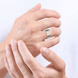 Zig Zag Inlay Men's Wedding Band