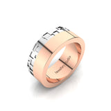 Brick Work Edge Men's Wedding Band