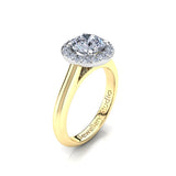 Halo Engagement Ring with 1.00ct Round Brilliant Cut Diamond
