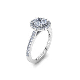 Halo Engagement Ring with 1.00ct Round Brilliant Cut Diamond
