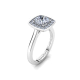 French Halo Engagement Ring with 1.00ct Round Brilliant Cut Diamond