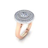 Double Halo Engagement Ring with 1.00ct Round Brilliant Cut Diamond