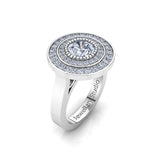 Double Halo Engagement Ring with 1.00ct Round Brilliant Cut Diamond