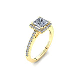 Halo Engagement Ring with 1.00ct Princess Cut Diamond