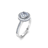 Halo Engagement Ring with 1.00ct Round Brilliant Cut Diamond