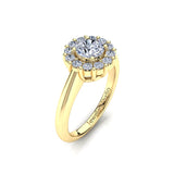 Halo Engagement Ring with 1.00ct Round Brilliant Cut Diamond