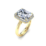 Halo Engagement Ring with 3.00ct Radiant Cut Diamond