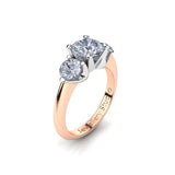 Trilogy Engagement Ring with 1.00ct Round Brilliant Cut Diamond
