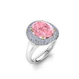 Pink Tourmaline Halo Ring with Pave Diamonds
