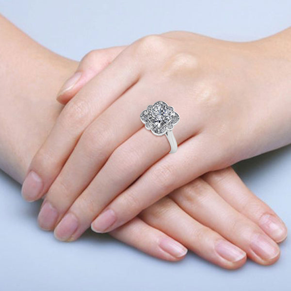 Tanzanite Halo Ring with Diamonds