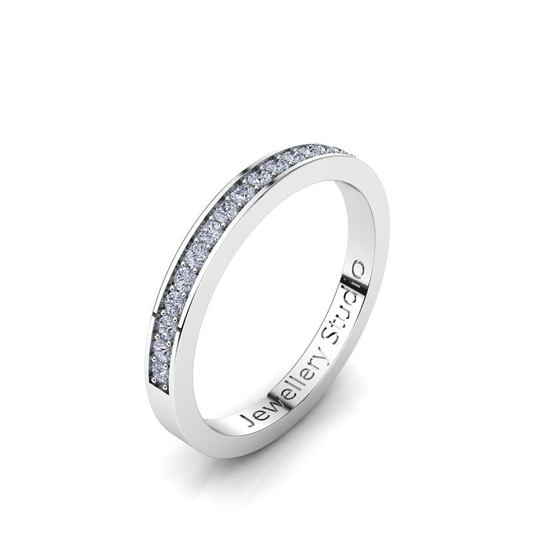 Ladies Wedding Ring with 0.20ct of Pave Diamonds