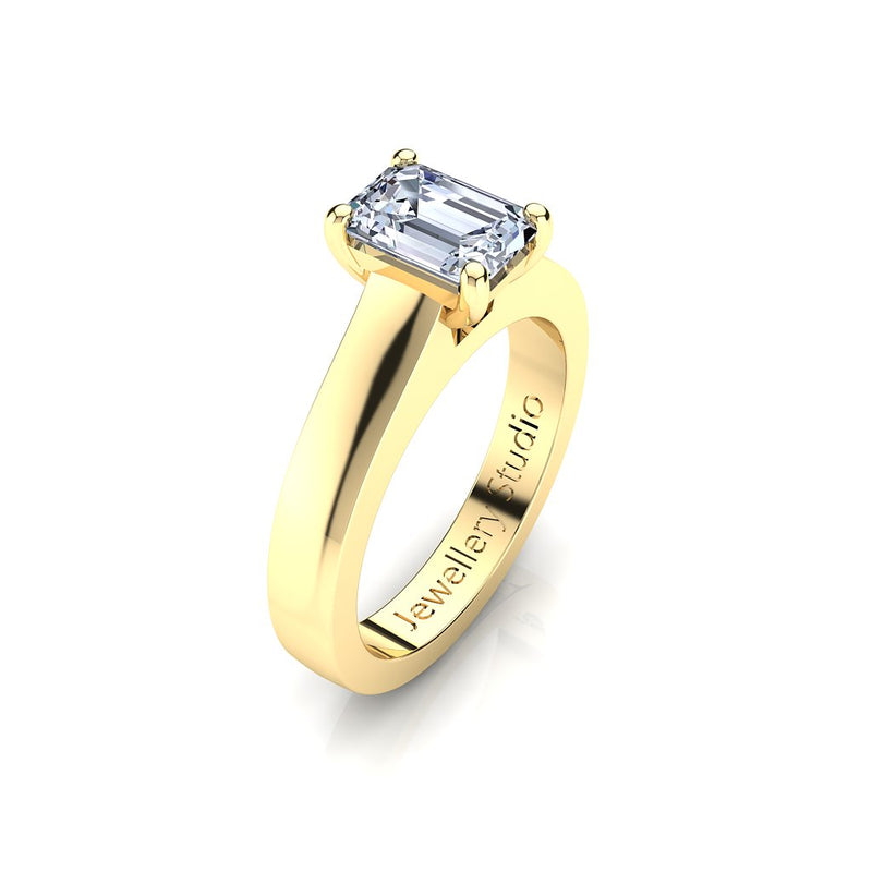 Solitaire Engagement Ring with 1.50ct Emerald Cut Diamond