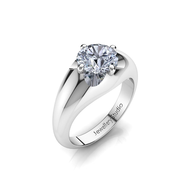 Solitaire Engagement Ring with 1.30ct Round Brilliant Cut Diamond