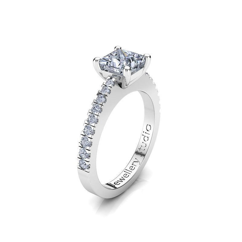 Solitaire Engagement Ring with 1.00ct Princess Cut Diamond