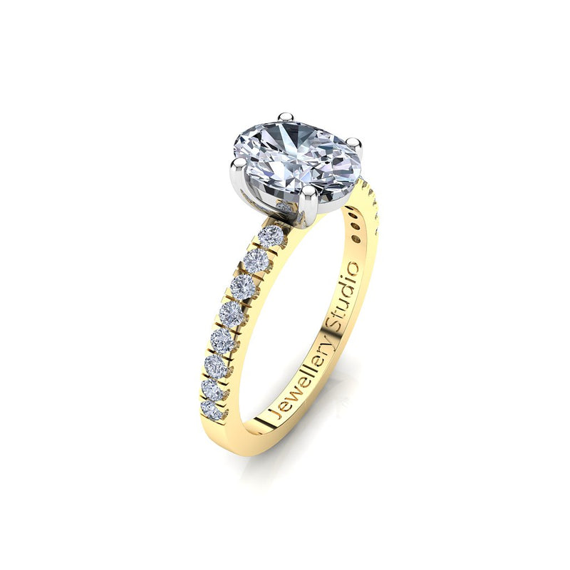 Solitaire Engagement Ring with 1.00ct Oval Cut Diamond