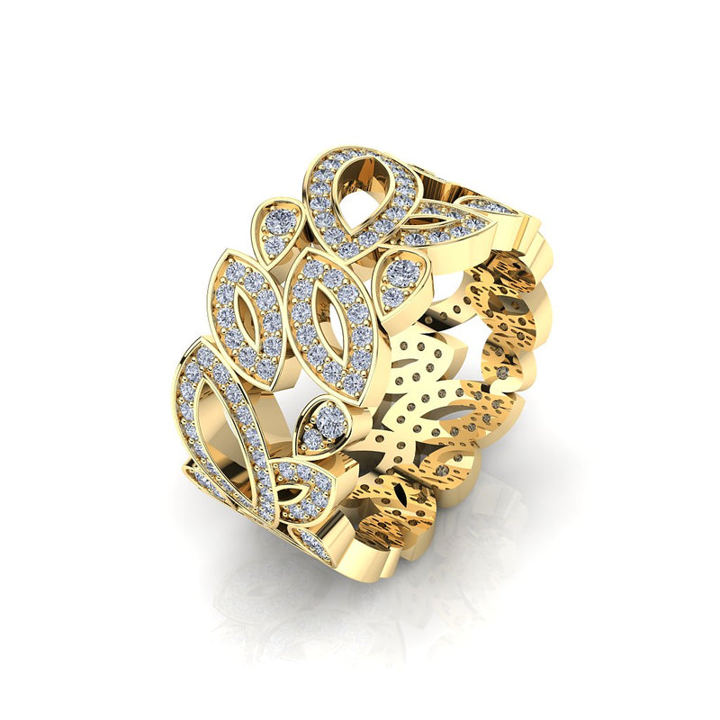 Leaf Ring with 1.50ct of Round Brilliant Cut Diamonds