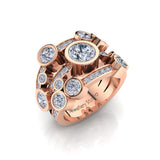 Ring with 2.00ct of Round Brilliant Cut Pave and Bezel Set Diamonds
