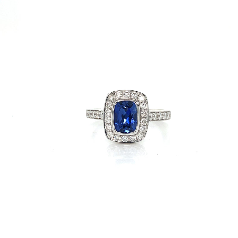 Halo Sapphire Engagement Ring